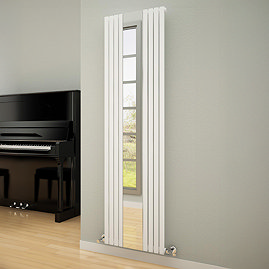 Reina Reflect Vertical Steel Designer Radiator - 1800 x 445mm - White