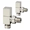 Reina Richmond Angled Radiator Valves - Brushed Chrome Large Image