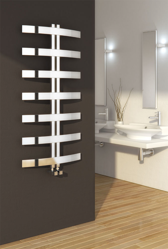 Reina Riesi Stainless Steel Radiator - 1200 x 600mm - Polished Large Image