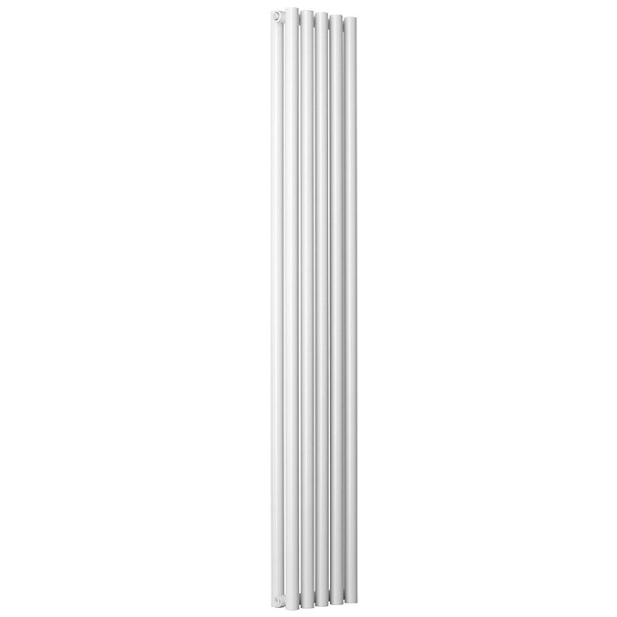 Reina Round Double Panel Steel Designer Radiator - White Large Image