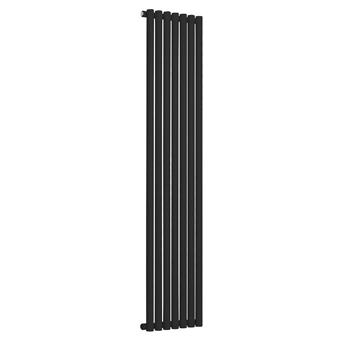 Reina Round Single Panel Steel Designer Radiator - Black Large Image