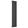 Reina Round Single Panel Steel Designer Radiator - Black Large Image
