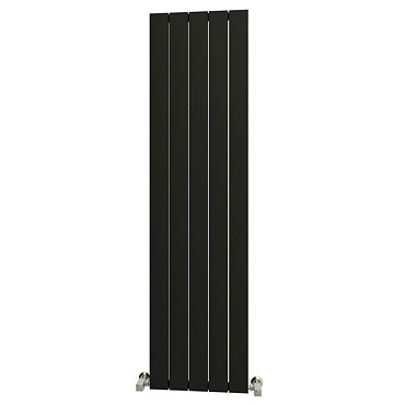 Reina Savona Vertical Aluminium Radiator - Black Profile Large Image