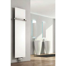 Reina Slimline Vertical Steel Designer Radiator - White Large Image