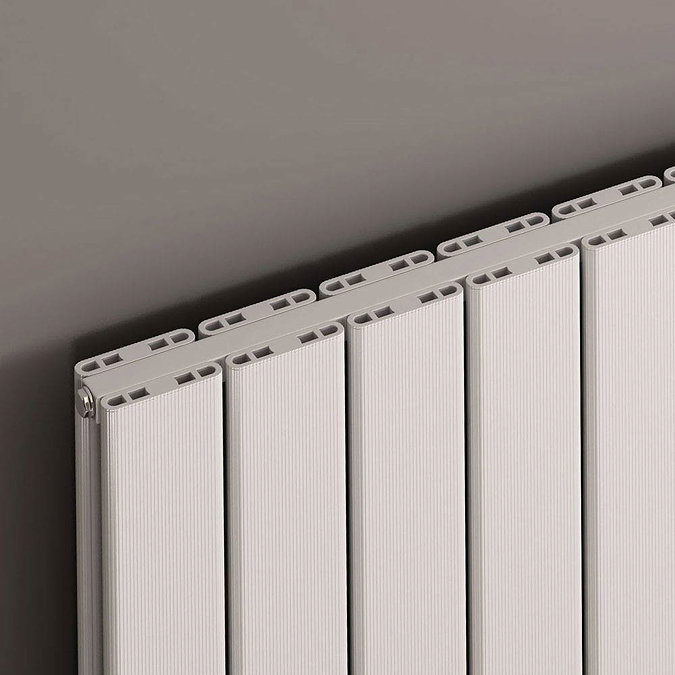 Reina Stadia Horizontal Double Panel Aluminium Radiator - Anthracite Profile Large Image
