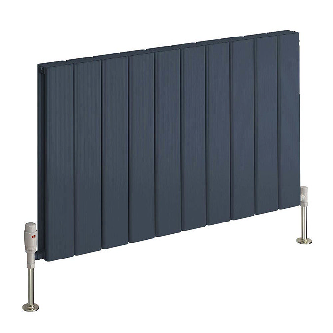 Reina Stadia Horizontal Double Panel Aluminium Radiator - Anthracite Large Image