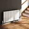 Reina Stadia Horizontal Double Panel Aluminium Radiator - White Large Image