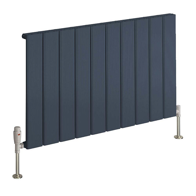 Reina Stadia Horizontal Single Panel Aluminium Radiator - Anthracite Large Image