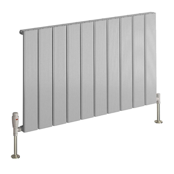 Reina Stadia Horizontal Single Panel Aluminium Radiator - Polished Large Image