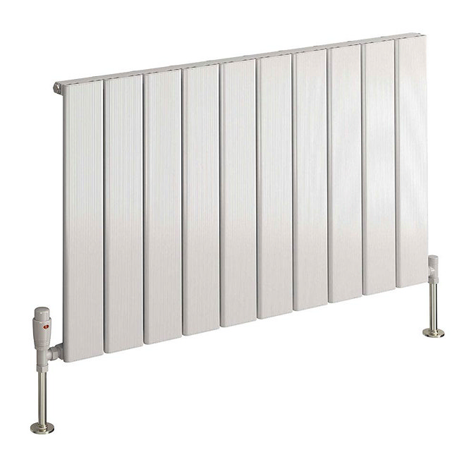 Reina Stadia Horizontal Single Panel Aluminium Radiator - White Large Image