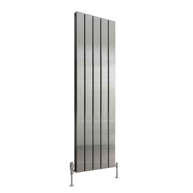 Reina Stadia Vertical Double Panel Aluminium Radiator - Polished  Feature Large Image