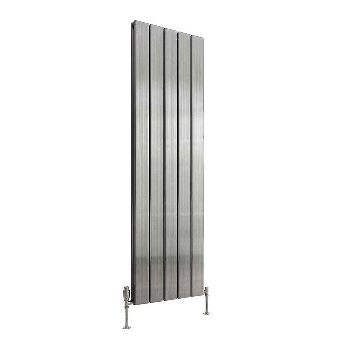 Reina Stadia Vertical Double Panel Aluminium Radiator - Polished Feature Large Image