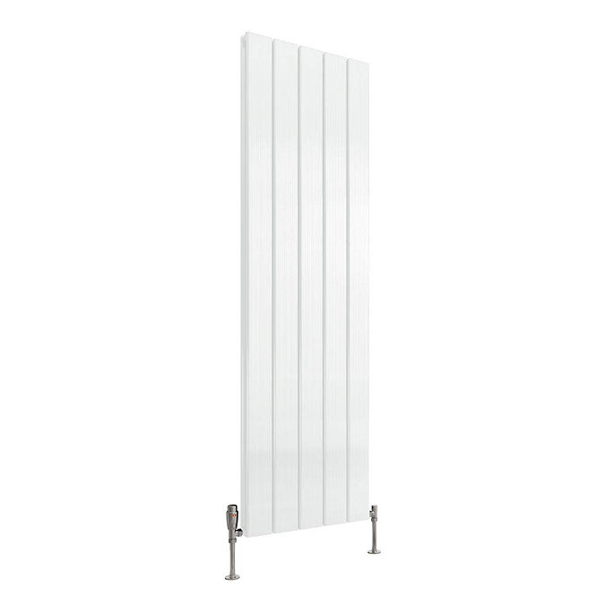 Reina Stadia Vertical Double Panel Aluminium Radiator - White Large Image
