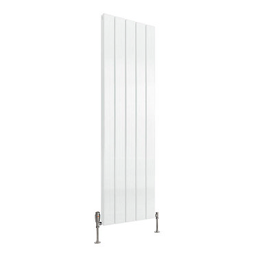 Reina Stadia Vertical Double Panel Aluminium Radiator - White  Profile Large Image
