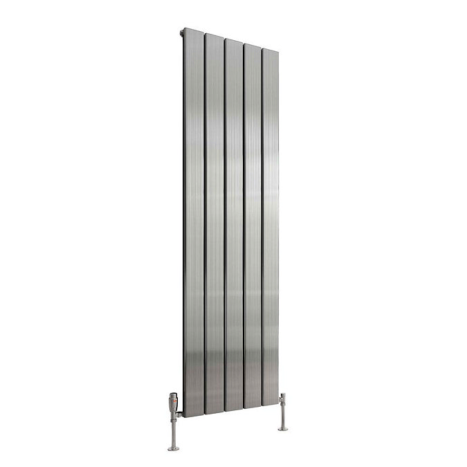 Reina Stadia Vertical Single Panel Aluminium Radiator - Polished Large Image