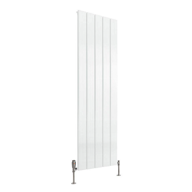Reina Stadia Vertical Single Panel Aluminium Radiator - White Large Image