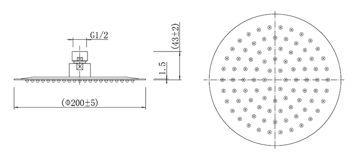 Replacement Chrome 200mm Round Shower Head for Monza/Cruze Shower