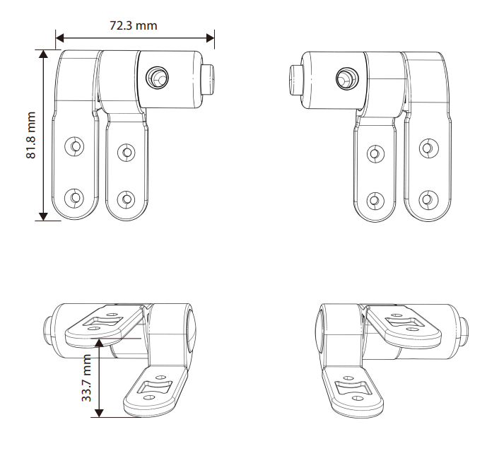 Replacement Chrome Hinges for Roxbury Solid Wood Soft Close Toilet Seat