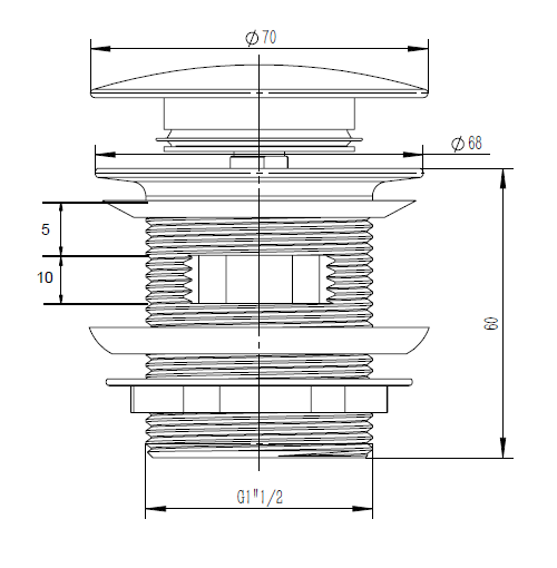 Replacement Click Clack Bath Waste - Chrome