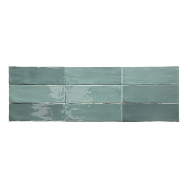 Retford Chevron Turquoise Gloss Wall Tiles - 75 x 230mm  Profile Large Image