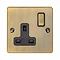 Revive 1 Gang Switched Socket - Antique Brass Large Image