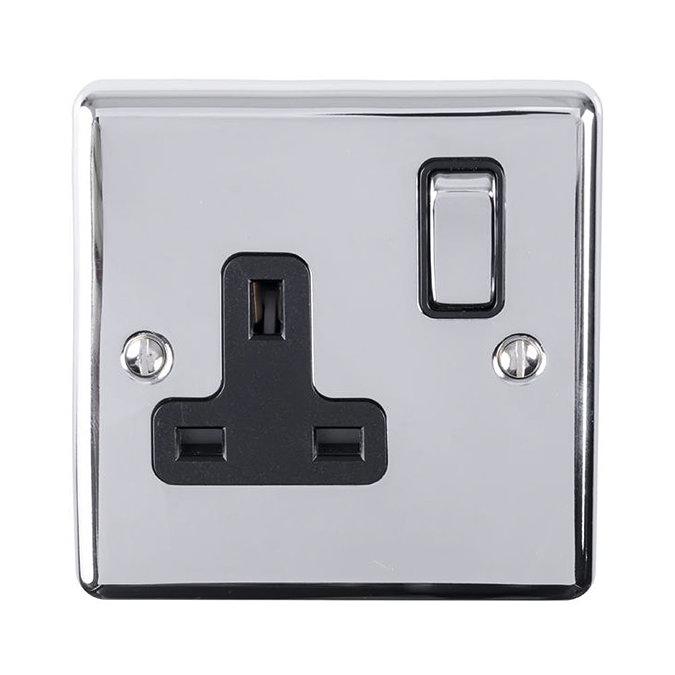 Revive 1 Gang Switched Socket - Polished Chrome  Large Image