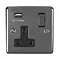Revive 1 Gang Switched Socket with USB - Black Nickel Large Image