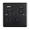 Revive 1 Gang Switched Socket with USB - Matt Black Large Image