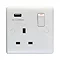 Revive 1 Gang Switched Socket with USB - White Large Image