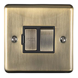 Ellis & Co 13 Amp Switched Fused Spur Antique Brass/Black Trim