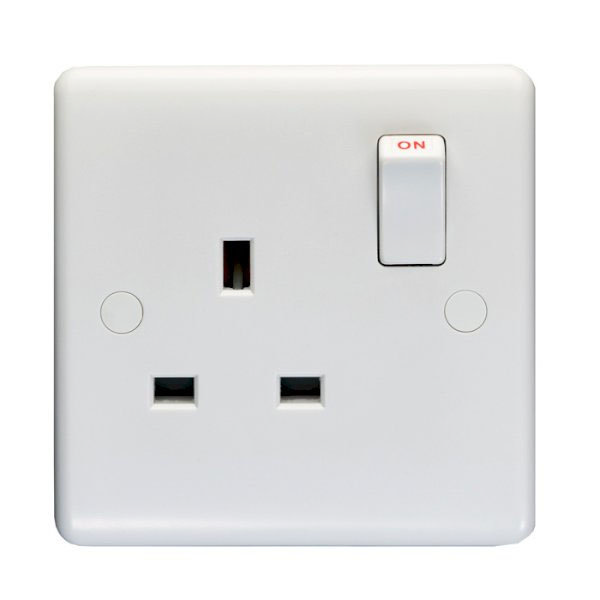 Revive 1 Gang Switched Socket - White Large Image
