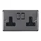 Revive 2 Gang Plug Socket- Black Nickel Large Image