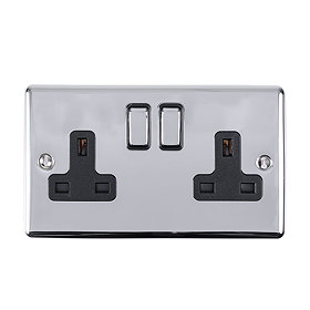 Revive 2 Gang Plug Socket - Polished Chrome Large Image