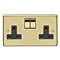 Revive 2 Gang Switched Socket - Brushed Brass Large Image