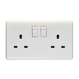 Revive 2 Gang Switched Socket Single Pole - White