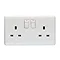 Revive 2 Gang Switched Socket Single Pole - White