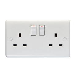 Revive 2 Gang Switched Socket - White Large Image