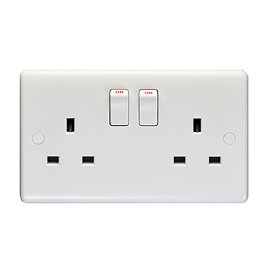 Revive 2 Gang Switched Socket - White Large Image