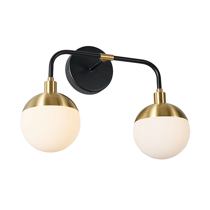 Revive 2-Light Satin Brass & Black Wall Light