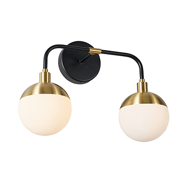 Revive 2-Light Satin Brass & Black Wall Light