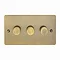 Revive 3 Gang 2 Way Dimmer Light Switch - Antique Brass Large Image