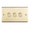 Revive 3 Gang 2 Way Dimmer Light Switch - Brushed Brass