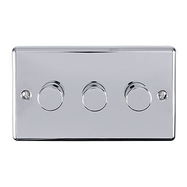 Revive 3 Gang 2 Way Dimmer Light Switch - Polished Chrome Large Image