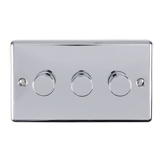 Revive 3 Gang 2 Way Dimmer Light Switch - Polished Chrome Large Image