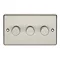 Revive 3 Gang 2 Way Dimmer Light Switch - Satin Steel Large Image