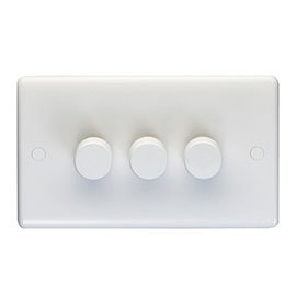 Revive 3 Gang 2 Way Dimmer Light Switch - White Medium Image