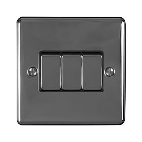 Revive 3 Gang 2 Way Light Switch - Black Nickel Large Image