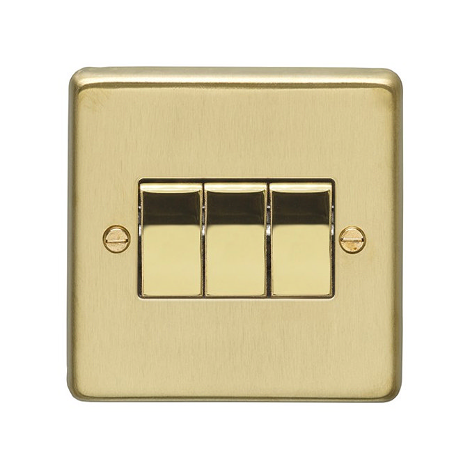 Revive 3 Gang 2 Way Light Switch - Brushed Brass