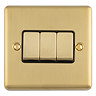 Ellis & Co 3 Gang 2 Way Light Switch - Brushed Brass