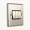 Revive 3 Gang 2 Way Light Switch - Satin Steel  Profile Large Image